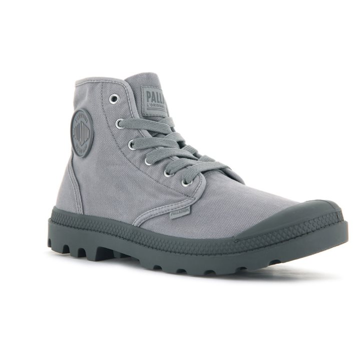 Palladium Pampa Hi Men's Boots Light Grey | UK D982-ZVI